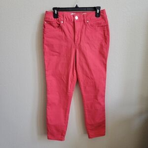 Seven High Rise Skin Fit Pants Coral Ladies Size 10